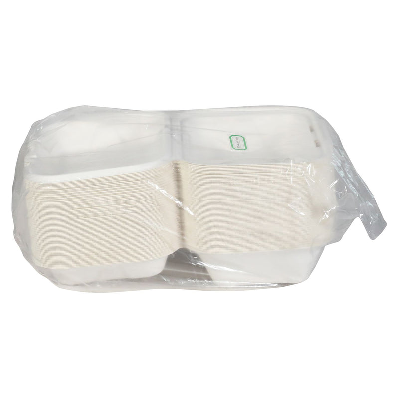 Pactiv Evergreen EarthChoice PFAS Free Compostable Hinged Lid Container, 9 x 6 x 3, Natural, Sugarcane, 150/Carton (PCTYMCH0089PFFR) Case of 150