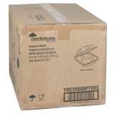 Pactiv Evergreen EarthChoice PFAS Free Compostable Hinged Lid Container, 6 x 6 x 3, Natural, Sugarcane, 500/Carton (PCTYMCH0080PFFR) Case of 500