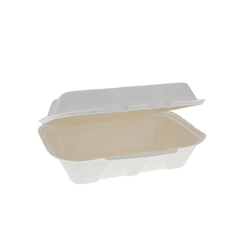 Pactiv Evergreen EarthChoice PFAS Free Compostable Hinged Lid Container, 9 x 6 x 3, Natural, Sugarcane, 150/Carton (PCTYMCH0089PFFR) Case of 150