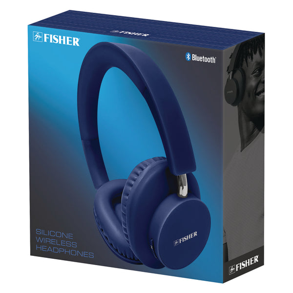 Fisher Silicone Wireless Headphones, Blue (MIGFBHP480B) Each