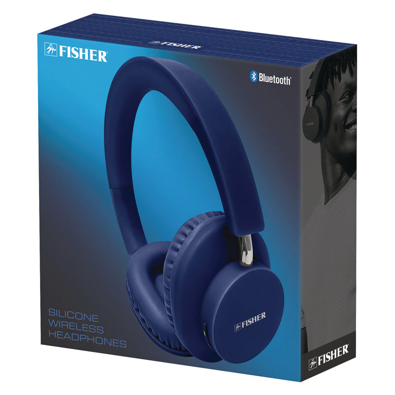 Fisher Silicone Wireless Headphones, Blue (MIGFBHP480B) Each