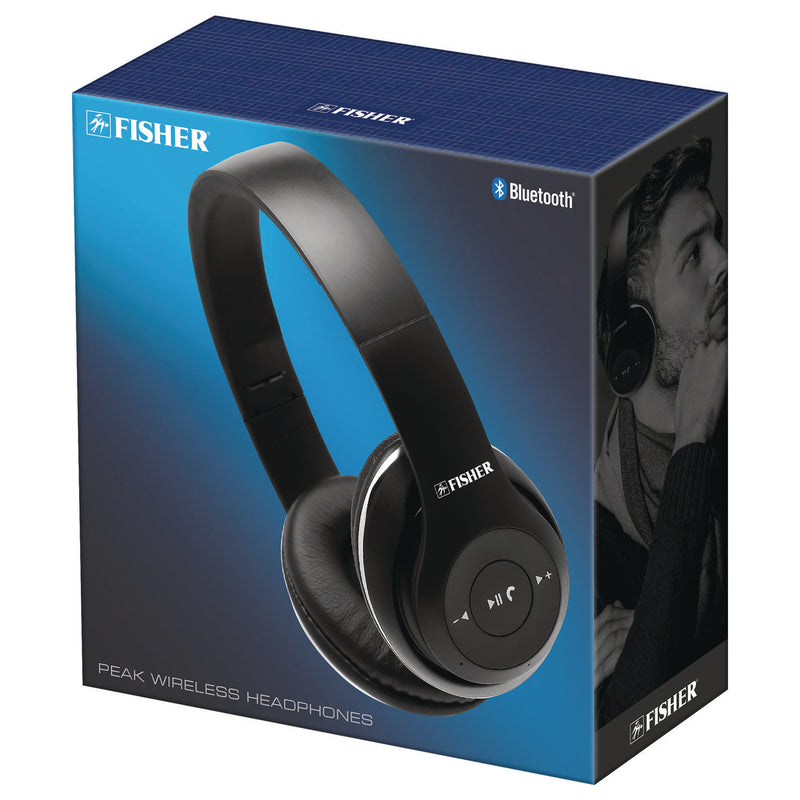 Fisher Peak Wireless Headphones, Black (MIGFBHP382K) Each