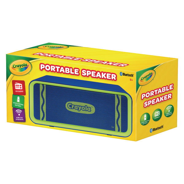 Crayola Portable Speaker, Bluetooth, Blue/Green (MIGCBT300B) Each