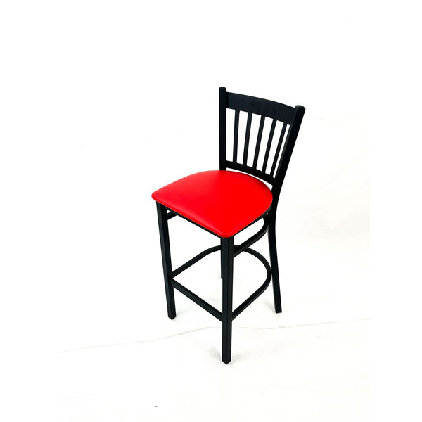 Cobra Series Barstool, Supports Up to 300 lb, 28.5" Seat Height, Red Seat, Black Back, Black Base (JMCCBBVSRED) Each