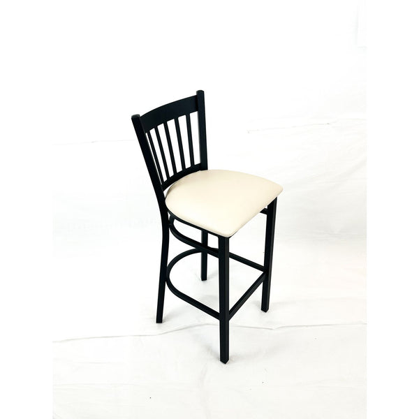 Cobra Series Barstool, Supports Up to 300 lbs, 28.5" Seat Height, Cream Seat, Black Back, Black Base (JMCCBBVSCRM) Each