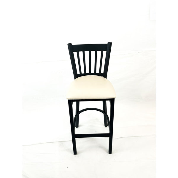 Cobra Series Barstool, Supports Up to 300 lbs, 28.5" Seat Height, Cream Seat, Black Back, Black Base (JMCCBBVSCRM) Each