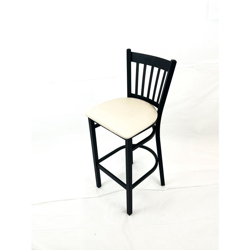 Cobra Series Barstool, Supports Up to 300 lbs, 28.5" Seat Height, Cream Seat, Black Back, Black Base (JMCCBBVSCRM) Each