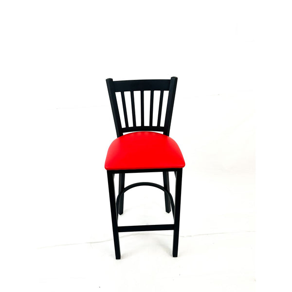 Cobra Series Barstool, Supports Up to 300 lb, 28.5" Seat Height, Red Seat, Black Back, Black Base (JMCCBBVSRED) Each