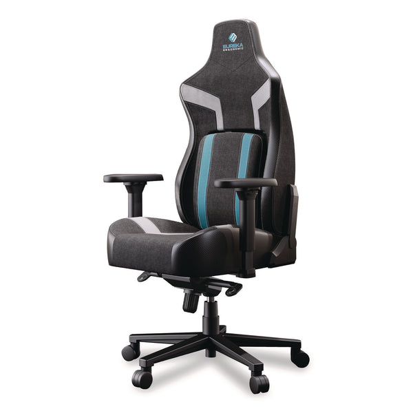 Eureka Ergonomic® Python II Ergonomic Chair, Supports up to 300 lb, 18.88" to 22.83" Seat Height, Black Fabric Seat, Black/Blue Fabric Back (EKAGC08BU) Each