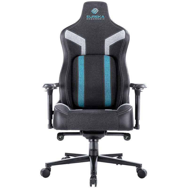 Eureka Ergonomic® Python II Ergonomic Chair, Supports up to 300 lb, 18.88" to 22.83" Seat Height, Black Fabric Seat, Black/Blue Fabric Back (EKAGC08BU) Each