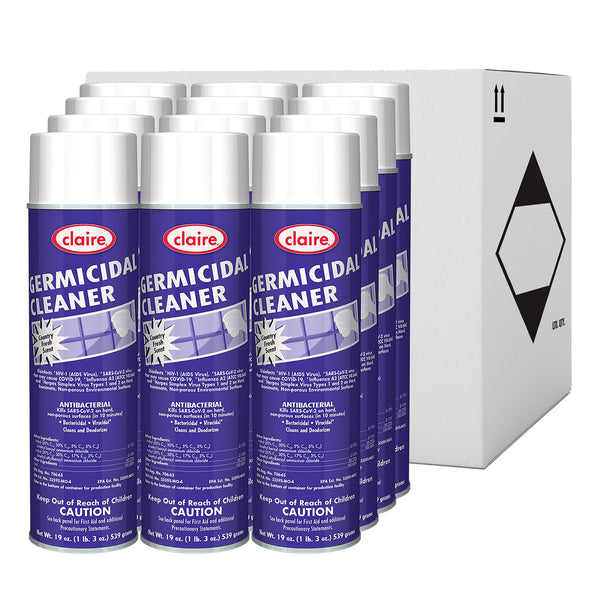 Claire Germicidal Cleaner, Country Fresh Scent, 19 oz Aerosol Spray, 12/Carton (CGC876) Each