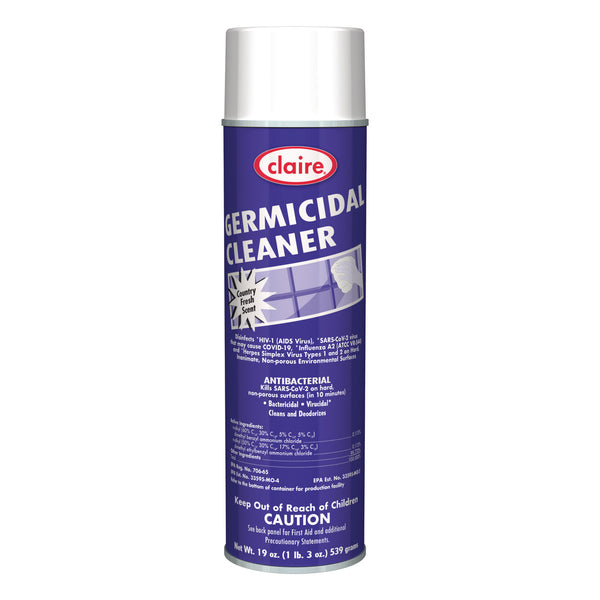 Claire Germicidal Cleaner, Country Fresh Scent, 19 oz Aerosol Spray, 12/Carton (CGC876) Each