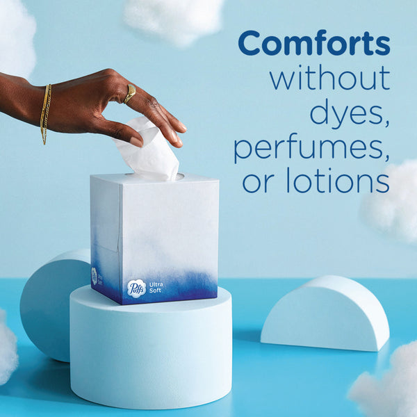Puffs Ultra Soft Facial Tissue, 2-Ply, White, 72 Sheets/Box, 24 Boxes/Carton (PGC97788) Case of 24