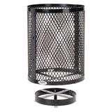 Global Industrial® Outdoor Diamond Steel Trash Can with Base, 36 gal, Black (GBE261948BKD) Each