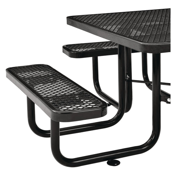 Global Industrial® Expanded Steel Picnic Table, Square, 81 x 81 x 29.5, Black Top, Black Base/Legs (GBE277151BK) Each