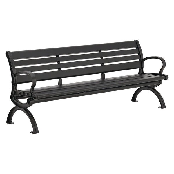 Global Industrial® Aluminum Bench with Back, 73 x 22.75 x 30.75, Black (GBE436978BK) Each