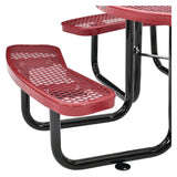 Global Industrial® Expanded Steel Picnic Table, Round, 46" Dia x 29.5"h, Red Top, Red Base/Legs (GBE277150RD) Each