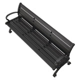 Global Industrial® Aluminum Bench with Back, 73 x 22.75 x 30.75, Black (GBE436978BK) Each