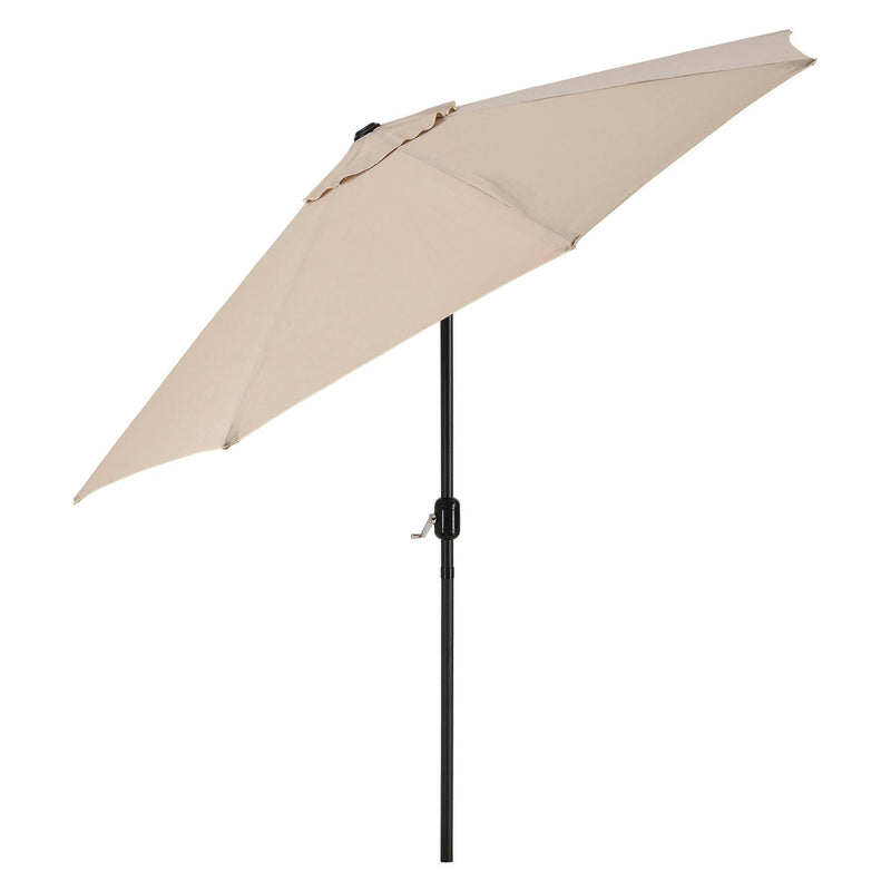 Global Industrial® Outdoor Umbrella with Tilt Mechanism, 102" Span, 94" Long, Tan Canopy, Black Handle (GBE262071) Each