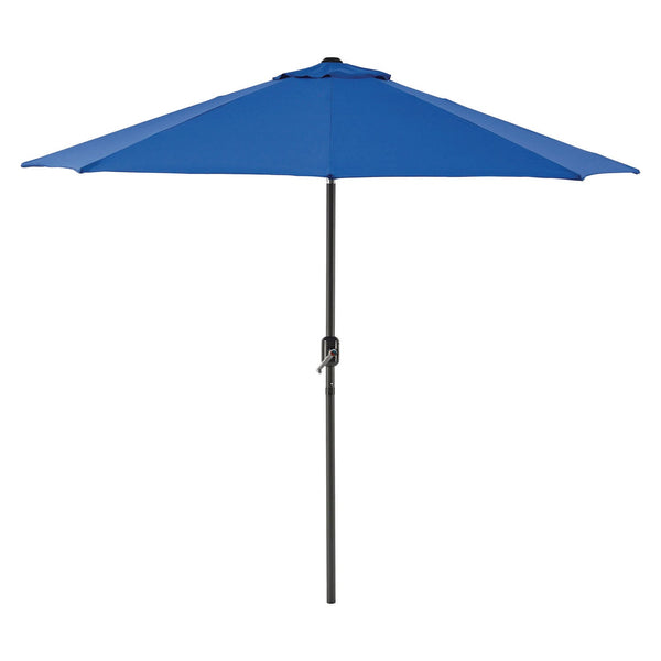 Global Industrial® Outdoor Umbrella with Tilt Mechanism, 102" Span, 94" Long, Blue Canopy, Black Handle (GBE436970) Each