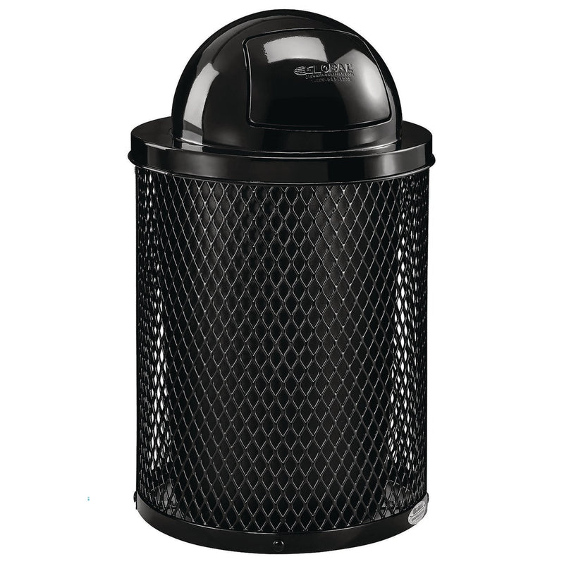 Global Industrial® Outdoor Diamond Industrial Steel Trash Can, 36 gal, Black (GBE261948BK) Each