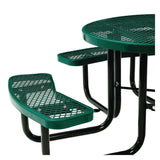 Global Industrial® Expanded Steel Picnic Table, Round, 46" Dia x 29.5"h, Green Top, Green Base/Legs (GBE277150GN) Each