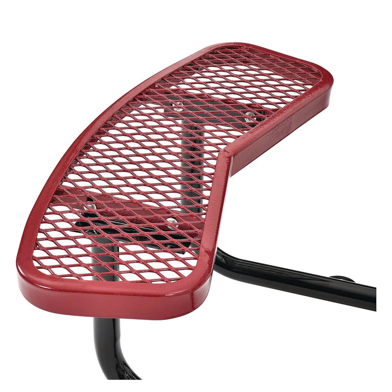 Global Industrial® Expanded Steel Picnic Table, Round, 46" Dia x 29.5"h, Red Top, Red Base/Legs (GBE277150RD) Each