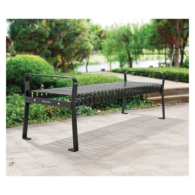 Global Industrial® Steel Slat Flat Bench, 70 x 24 x 24.25, Black (GBE262113BKKD) Each