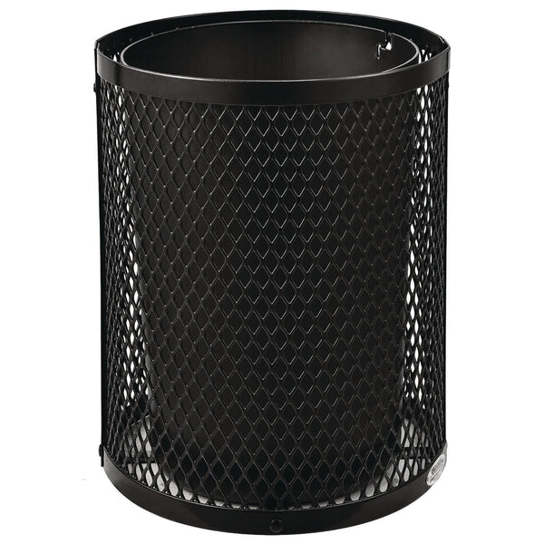 Global Industrial® Outdoor Diamond Industrial Steel Trash Can, 36 gal, Black (GBE261948BK) Each