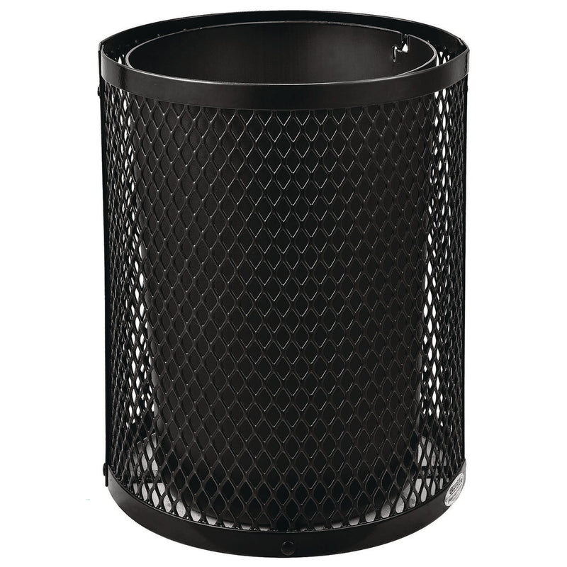 Global Industrial® Outdoor Diamond Industrial Steel Trash Can, 36 gal, Black (GBE261948BK) Each
