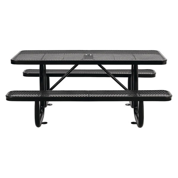 Global Industrial® Expanded Steel Picnic Table, Rectangular, 72 x 62 x 29.5, Black Top, Black Base/Legs (GBE277152BK) Each