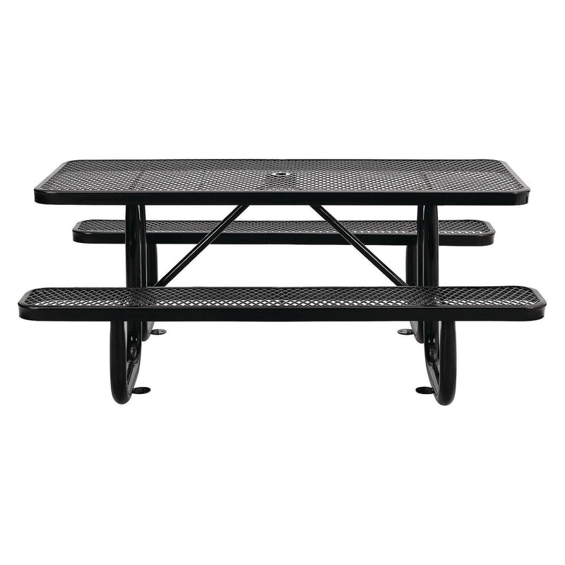 Global Industrial® Expanded Steel Picnic Table, Rectangular, 72 x 62 x 29.5, Black Top, Black Base/Legs (GBE277152BK) Each