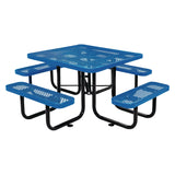 Global Industrial® Expanded Steel Picnic Table, Square, 81 x 81 x 29.5, Blue Top, Blue Base/Legs (GBE277151BL) Each