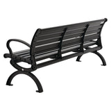 Global Industrial® Aluminum Bench with Back, 73 x 22.75 x 30.75, Black (GBE436978BK) Each