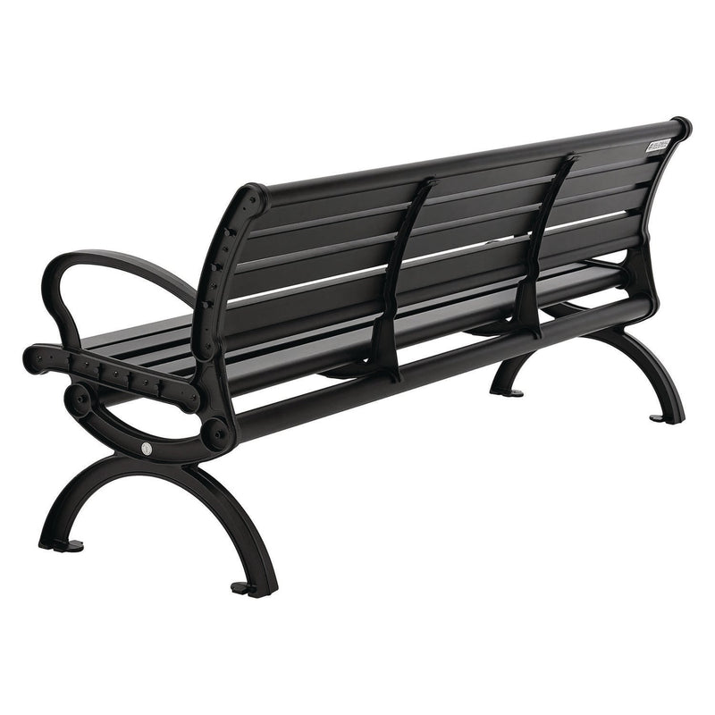 Global Industrial® Aluminum Bench with Back, 73 x 22.75 x 30.75, Black (GBE436978BK) Each