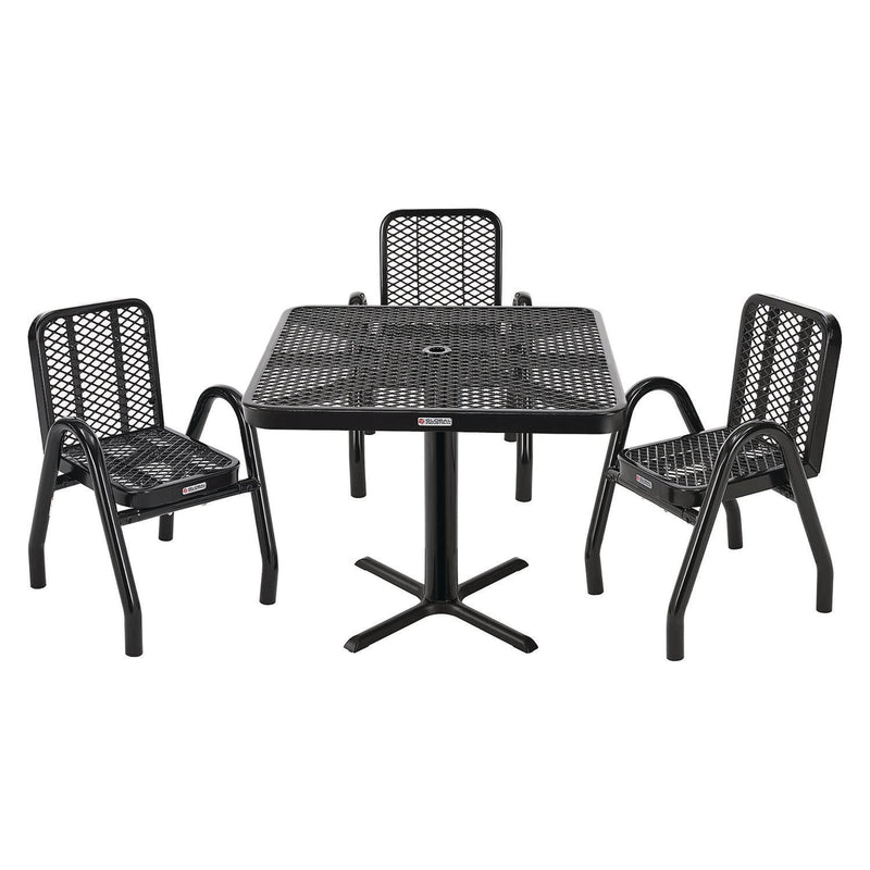 Global Industrial® Outdoor Dining Set, Square, 36 x 36 x 36, Black Top, Black Base/Legs (GBE348120BK) Each