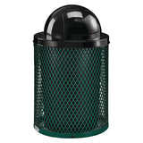 Global Industrial® Outdoor Diamond Steel Trash Can, 36 gal, Dome Lid, Green (GBE261948GN) Each