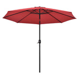 Global Industrial® Outdoor Umbrella with Tilt Mechanism, 102" Span, 94" Long, Red Canopy, Black Handle (GBE262070) Each