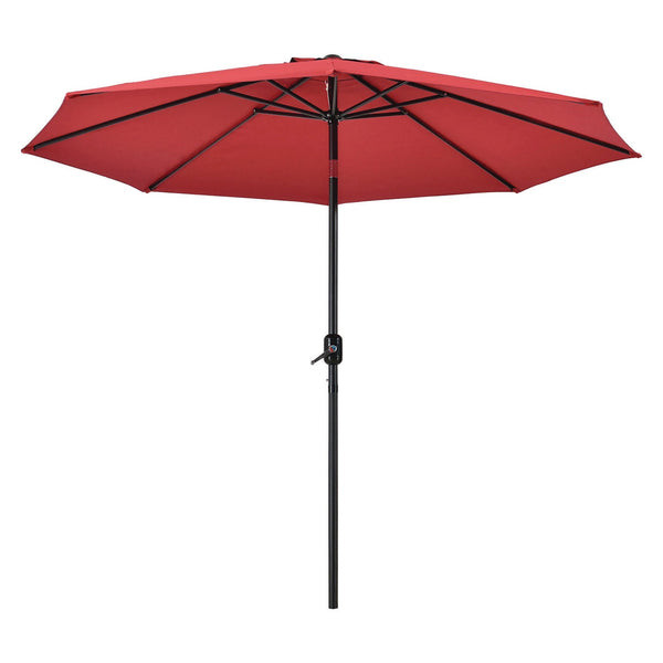 Global Industrial® Outdoor Umbrella with Tilt Mechanism, 102" Span, 94" Long, Red Canopy, Black Handle (GBE262070) Each