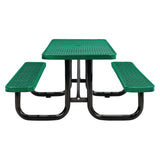 Global Industrial® Expanded Steel Picnic Table, Rectangular, 72 x 62 x 29.5, Green Top, Green Base/Legs (GBE277152GN) Each