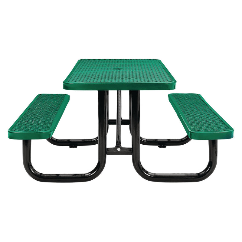 Global Industrial® Expanded Steel Picnic Table, Rectangular, 72 x 62 x 29.5, Green Top, Green Base/Legs (GBE277152GN) Each