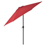 Global Industrial® Outdoor Umbrella with Tilt Mechanism, 102" Span, 94" Long, Red Canopy, Black Handle (GBE262070) Each