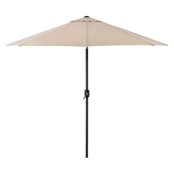 Global Industrial® Outdoor Umbrella with Tilt Mechanism, 102" Span, 94" Long, Tan Canopy, Black Handle (GBE262071) Each