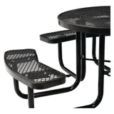 Global Industrial® Expanded Steel Picnic Table, Round, 46" Dia x 29.5"h, Black Top, Black Base/Legs (GBE277150BK) Each