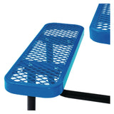 Global Industrial® Expanded Steel Picnic Table, Square, 81 x 81 x 29.5, Blue Top, Blue Base/Legs (GBE277151BL) Each