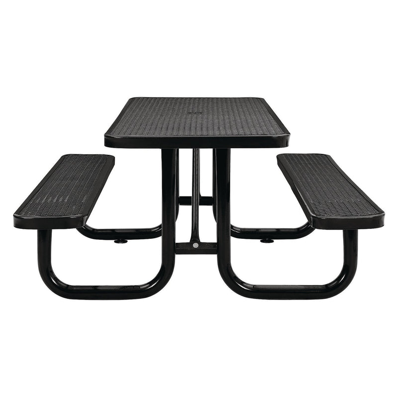 Global Industrial® Expanded Steel Picnic Table, Rectangular, 72 x 62 x 29.5, Black Top, Black Base/Legs (GBE277152BK) Each