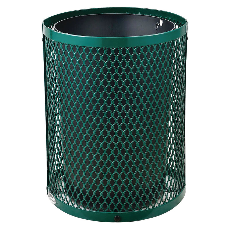 Global Industrial® Outdoor Diamond Steel Trash Can, 36 gal, Dome Lid, Green (GBE261948GN) Each