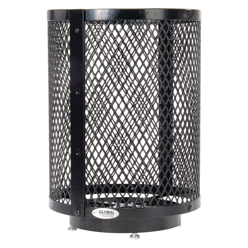 Global Industrial® Outdoor Diamond Steel Trash Can with Base, 36 gal, Black (GBE261948BKD) Each
