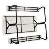 Global Industrial® Blow-Molded Plastic Picnic Table, Rectangular, 72 x 60 x 30, White Top, White Base/Legs (GBE695484) Each