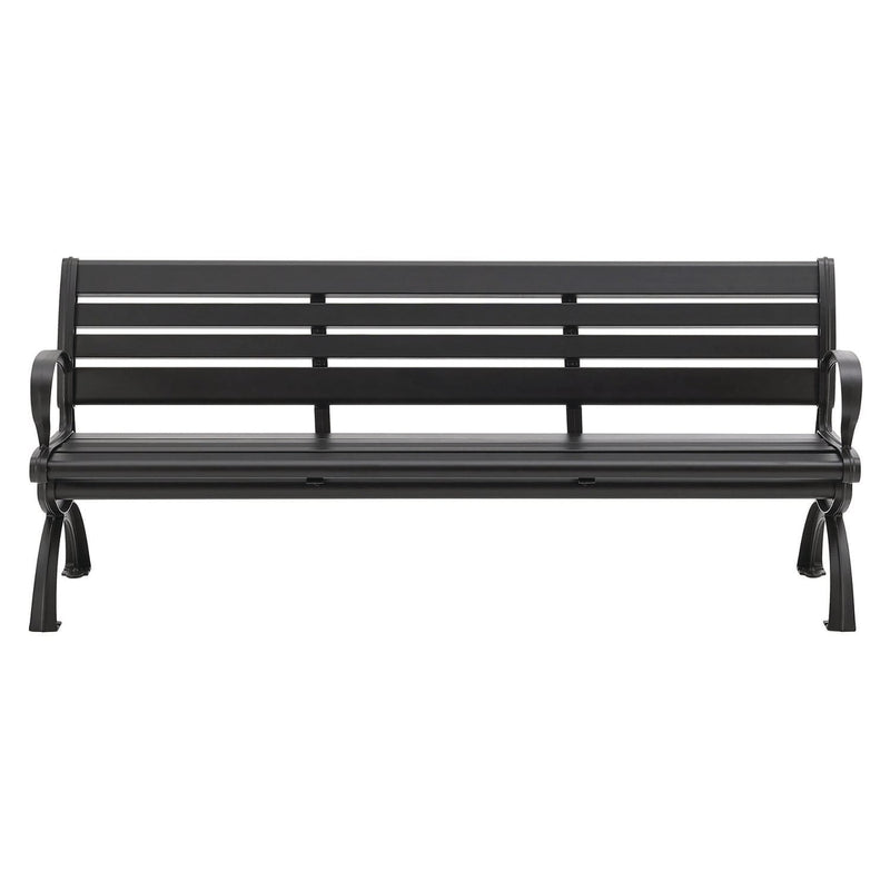 Global Industrial® Aluminum Bench with Back, 73 x 22.75 x 30.75, Black (GBE436978BK) Each